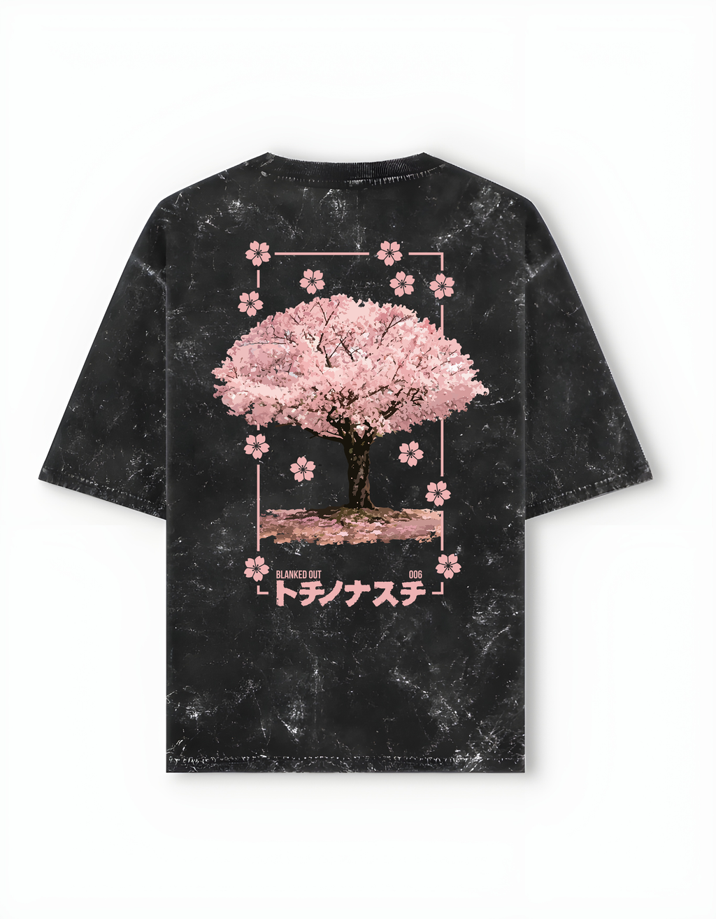 Sakura - Unisex Acid Washed Oversized Tee